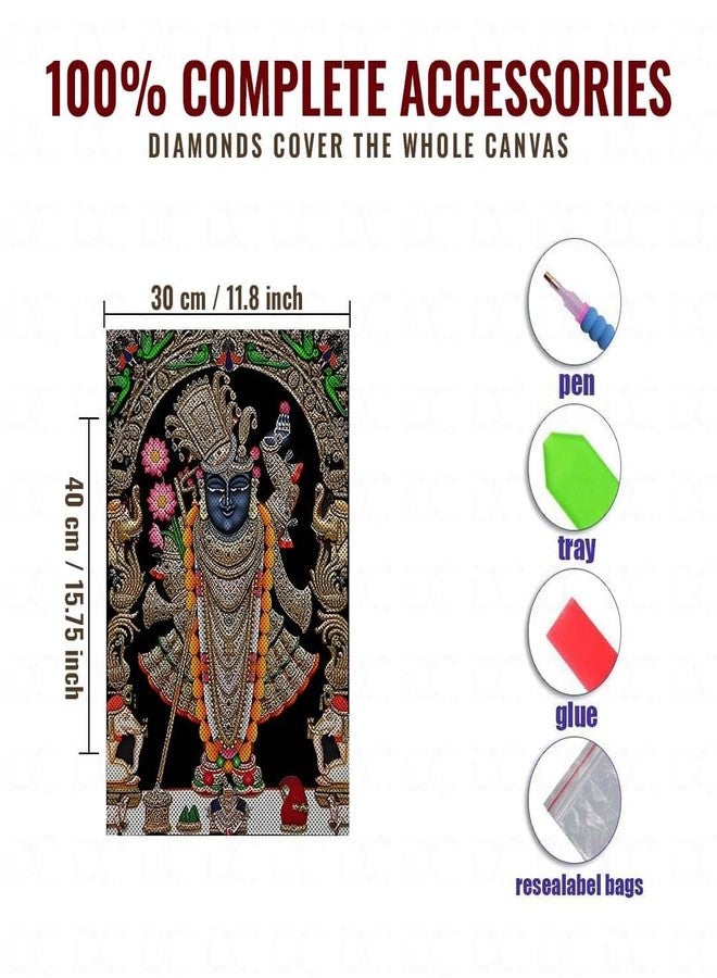 TREXEE Shreenathji 5D Diamond Painting Kit, Diamond Painting Kit for Adults & Kids, Very Suitable for Home Leisure and Wall Decoration, Gift for Kids and Adults (30X40 CM) DIY Crafts Kits (Frameless) - Image 2